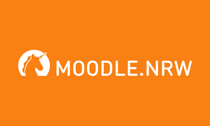 Die Grafik zeigt das Logo von Moodle.NRW.